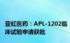 亚虹医药：APL-1202临床试验申请获批