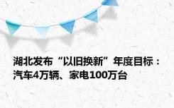 湖北发布“以旧换新”年度目标：汽车4万辆、家电100万台