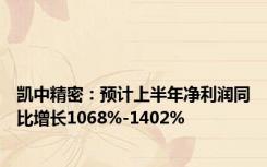 凯中精密：预计上半年净利润同比增长1068%-1402%