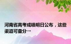 河南省高考成绩明日公布，这些渠道可查分→