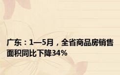 广东：1—5月，全省商品房销售面积同比下降34%