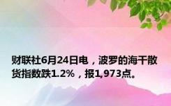 财联社6月24日电，波罗的海干散货指数跌1.2%，报1,973点。