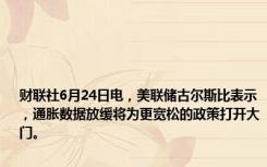 财联社6月24日电，美联储古尔斯比表示，通胀数据放缓将为更宽松的政策打开大门。