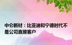 中仑新材：比亚迪和宁德时代不是公司直接客户