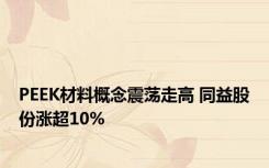 PEEK材料概念震荡走高 同益股份涨超10%