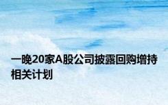 一晚20家A股公司披露回购增持相关计划