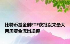 比特币基金创ETF获批以来最大两周资金流出规模