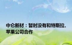 中仑新材：暂时没有和特斯拉、苹果公司合作