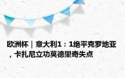 欧洲杯｜意大利1：1绝平克罗地亚，卡扎尼立功莫德里奇失点