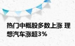 热门中概股多数上涨 理想汽车涨超3%