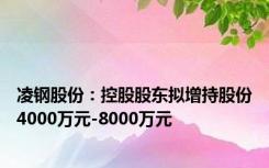 凌钢股份：控股股东拟增持股份4000万元-8000万元