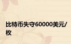 比特币失守60000美元/枚