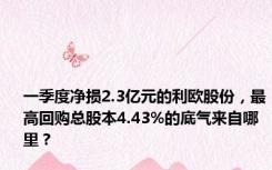 一季度净损2.3亿元的利欧股份，最高回购总股本4.43%的底气来自哪里？