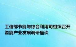 工信部节能与综合利用司组织召开氢能产业发展调研座谈