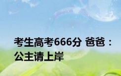 考生高考666分 爸爸：公主请上岸