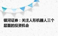 银河证券：关注人形机器人三个层面的投资机会