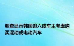 调查显示韩国逾六成车主考虑购买混动或电动汽车