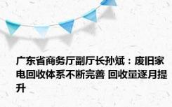 广东省商务厅副厅长孙斌：废旧家电回收体系不断完善 回收量逐月提升