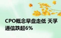 CPO概念早盘走低 天孚通信跌超6%