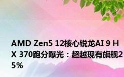 AMD Zen5 12核心锐龙AI 9 HX 370跑分曝光：超越现有旗舰25％