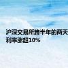 沪深交易所跨半年的两天期回购利率涨超10%