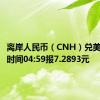 离岸人民币（CNH）兑美元北京时间04:59报7.2893元