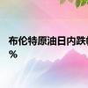 布伦特原油日内跌幅达1%