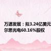 万通发展：拟3.24亿美元收购索尔思光电60.16%股权