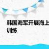 韩国海军开展海上射击训练