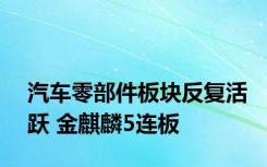 汽车零部件板块反复活跃 金麒麟5连板