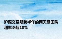 沪深交易所跨半年的两天期回购利率涨超10%