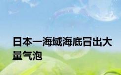 日本一海域海底冒出大量气泡