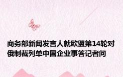 商务部新闻发言人就欧盟第14轮对俄制裁列单中国企业事答记者问