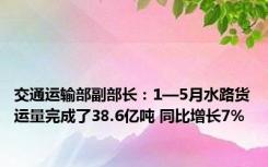 交通运输部副部长：1—5月水路货运量完成了38.6亿吨 同比增长7%