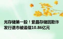 光存储第一股！紫晶存储因欺诈发行退市被追偿10.86亿元