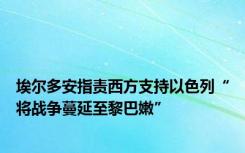 埃尔多安指责西方支持以色列“将战争蔓延至黎巴嫩”