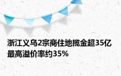 浙江义乌2宗商住地揽金超35亿 最高溢价率约35%