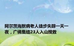 阿尔茨海默病老人徒步失踪一天一夜，广佛集结23人入山搜救