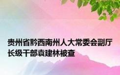 贵州省黔西南州人大常委会副厅长级干部袁建林被查