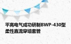 平高电气成功研制BWP-430型柔性直流穿墙套管