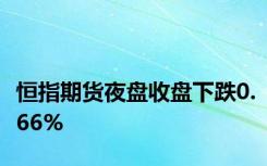 恒指期货夜盘收盘下跌0.66%