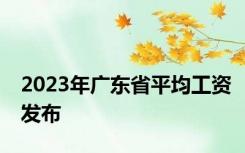 2023年广东省平均工资发布