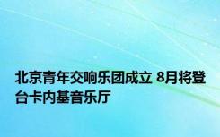 北京青年交响乐团成立 8月将登台卡内基音乐厅