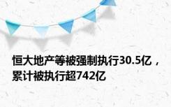 恒大地产等被强制执行30.5亿，累计被执行超742亿