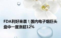 FDA利好来袭！国内电子烟巨头盘中一度涨超12%