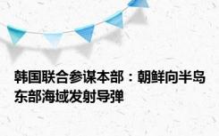 韩国联合参谋本部：朝鲜向半岛东部海域发射导弹