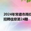 2024年常德市岗位惠民招聘信息第24期