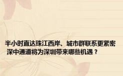 半小时直达珠江西岸、城市群联系更紧密 深中通道将为深圳带来哪些机遇？