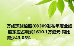 万成环球控股(08309发布年度业绩 股东应占利润1610.1万港元 同比减少43.03%