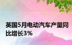 英国5月电动汽车产量同比增长3%